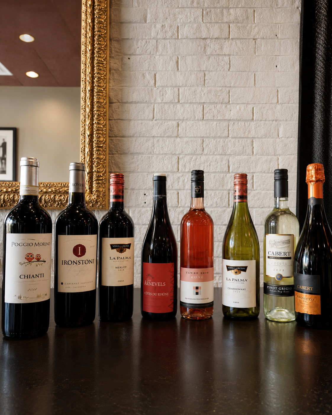 Curated wine selection at La Spaghett